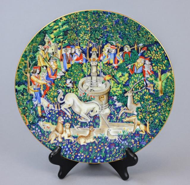 Limoges Porcelain Plate "La Chasse a la Licorne" (1 of 8)