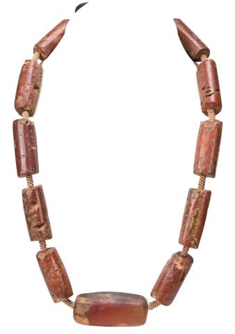 African Trade Carnelian Agate Cylindrical Beads (1 of 8)