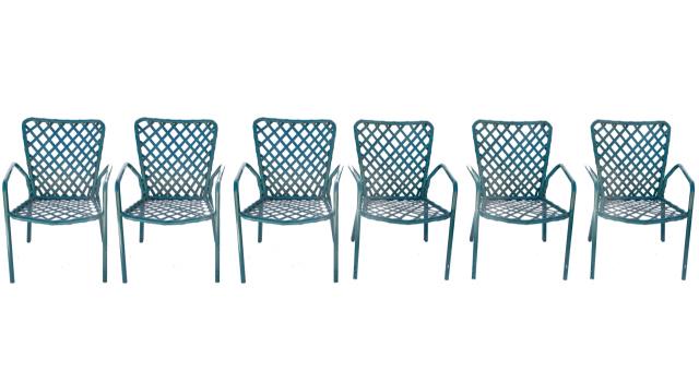 Set of 6 Brown Jordan Tamiami Chairs in Green (1 of 6)