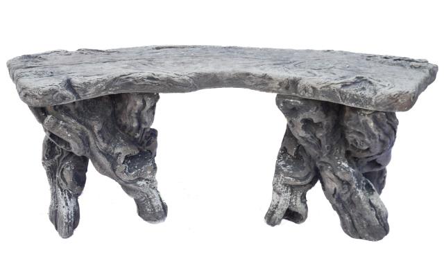 Quality cast Concrete Faux Bois Bench (1 of 5)