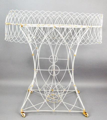 Antique French Wire Plant Stand: Antique French Wire Plant Stand.Measures 31 inches x 32.5 inches x 16 inches.