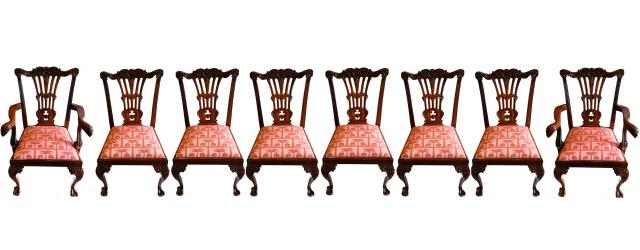 Antique English Chippendale Mahogany Dining Chairs (1 of 11)