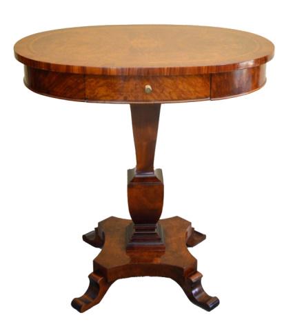 Maitland Smith Style Oval Inlaid Side Table (1 of 9)