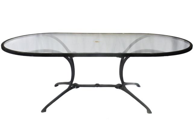 Cast Aluminum Framed Glass Outdoor Table (1 of 6)