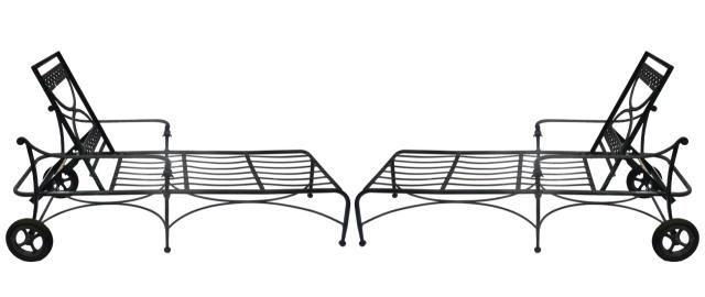 Pair of Cast Aluminum Patio Chaise Aluminum (1 of 6)