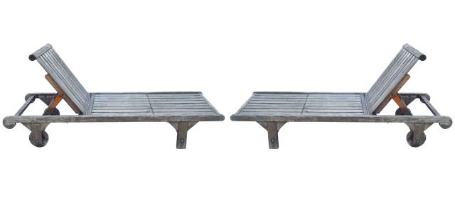 Pair Kingsley Bate Teak Poolside Chaise Lounge (1 of 7)