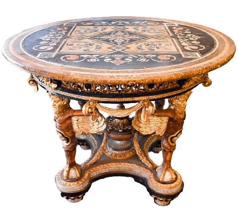 Neo Classical Pietra Dura Mosiac Marble Hall Table (1 of 8)