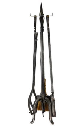 Hammered Wrought Iron Fireplace Tool Set (1 of 8)
