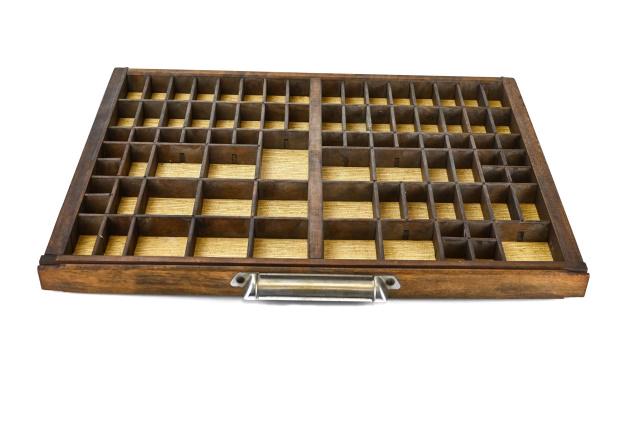 Antique Printers Letterpress Drawer w Silk Lining (1 of 8)