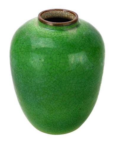 19th C. Later Qing Dynasty Green Glazed Ginger Jar (1 of 7)