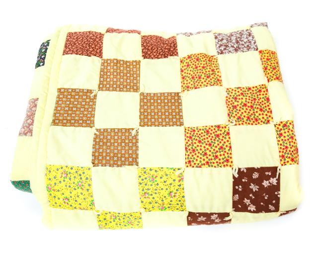 Antique Hand Made Nine Patch Quilt (1 of 6)