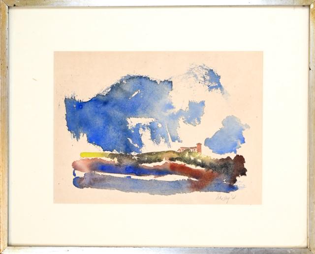 Lou Zansky Mid C Abstract Watercolor Signed Framed (1 of 8)