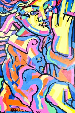 Ivan Tenson Cubist Abstract Oil Painting Unframed (1 of 9)