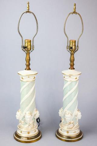 Hollywood Regency Style Porcelain Table Lamps (1 of 11)
