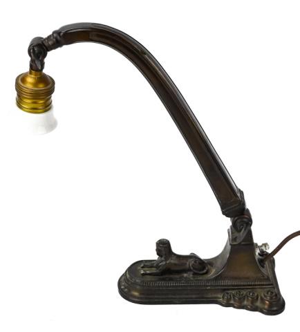 Antique Bronze Tone Egyptian Revival Desk Lamp (1 of 8)