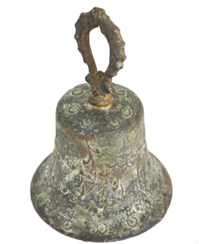 Antique Chinese Cast Iron Hand Bell Dated 1810 (1 of 9)