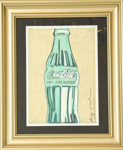 Andy Warhol Framed Guache on Paper of Coke Bottle (1 of 8)