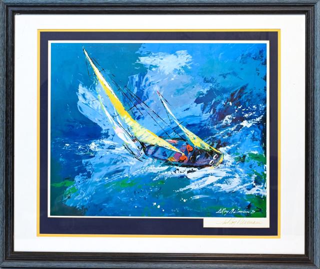 Leroy Neiman Signed Framed Lithograph "Sailing" (1 of 8)