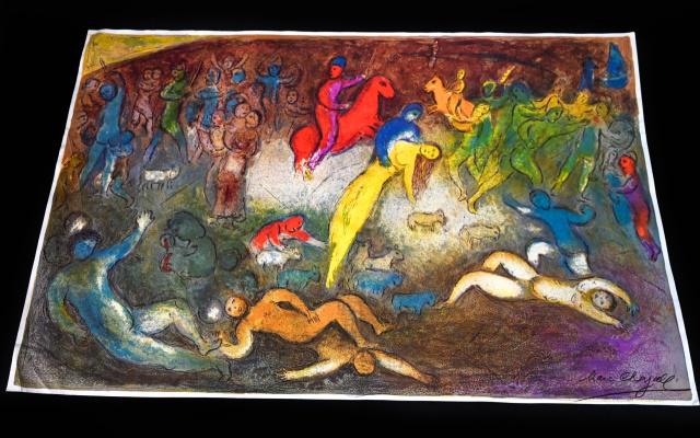 Signed Marc Chagall Print "Chloe is Carried Off" (1 of 11)
