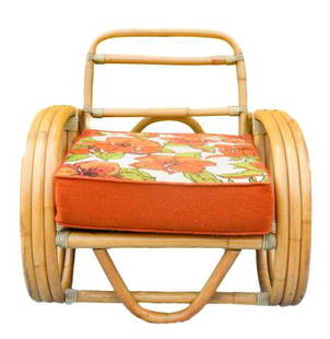 After Paul Frankl Rattan Pretzel Chair: After Paul Frankl Rattan Pretzel Chair.Measures 26 inches x 29 inches x 35 inches.