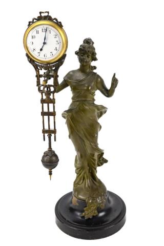 Vintage Spelter Figural Swing Clock (1 of 11)