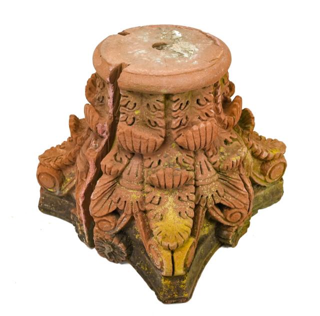 Cast Red Stone Corinthian Plinth (1 of 10)