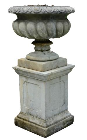 French Style Cast Stone Planter With Pedestal (1 of 7)