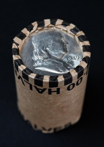 Roll 20 BU 1949 Benjamin Franklin 90% Silver Coins (1 of 8)