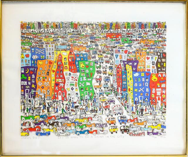 JAMES RIZZI 絵画 3Dアート James Rizzi UNDERGROUND and CONNECTION 3D Art Silkscreen