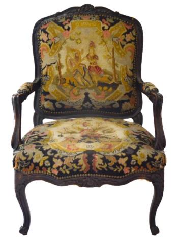 Louis XV Style Hand Carved Needlepoint  Armchair (1 of 12)