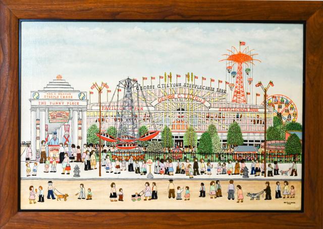 Vestie Davis Oil Painting Coney Island Signed 1975 (1 of 11)