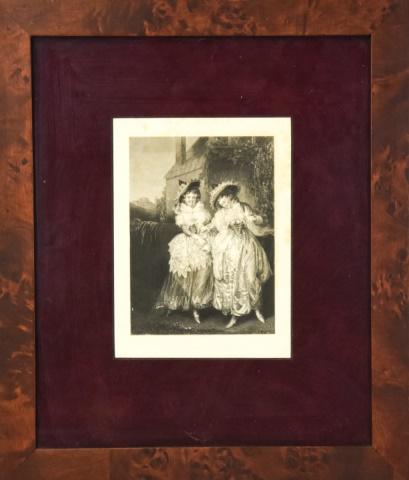 Burled Frame Antique Shakespeare Scene Engraving (1 of 7)