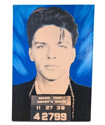 Steve Kaufman Sinatra Mugshot Blue Silkscreen (1 of 8)