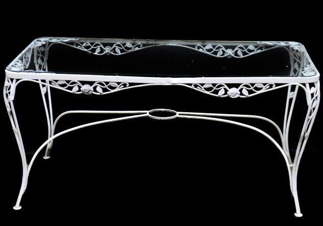 Salterini Wrought Iron and Glass Top Patio Table (1 of 7)