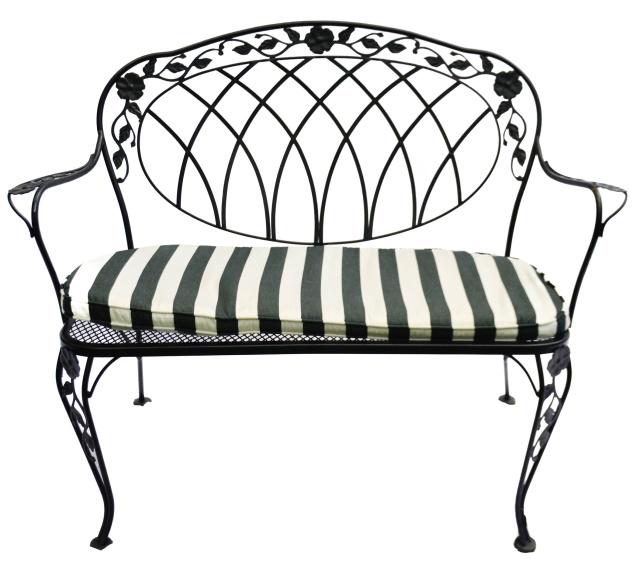 Woodard Black Painted Wrought Iron Love Seat (1 of 7)