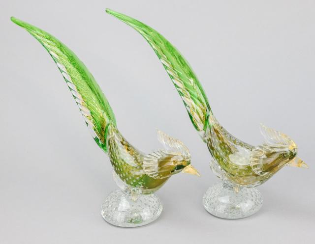 Antique Pair Italian Murano Glass Pheasants (1 of 15)