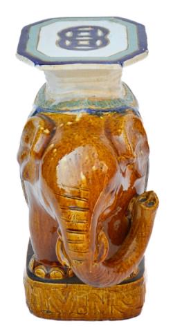 Hand Painted & Glazed Majolica Elephant Pedestal (1 of 11)