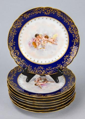 8 Dresden Porcelain Plates Celestial Cherubs (1 of 16)
