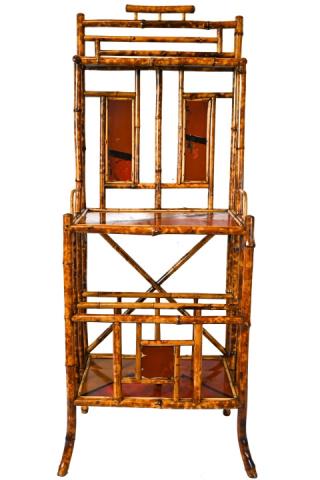 19th C. Anglo-Chinese Lacquered Bamboo Shelves (1 of 9)