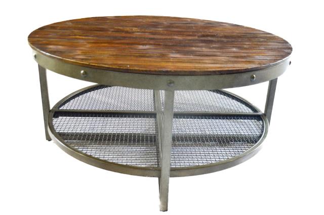 Industrial Sheridan Metal and  Wood Coffee Table (1 of 5)