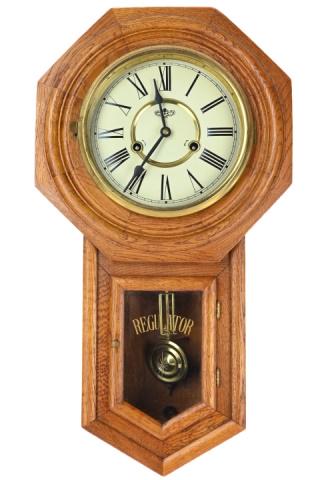 American School House Chiming Regulator Wall Clock (1 of 7)
