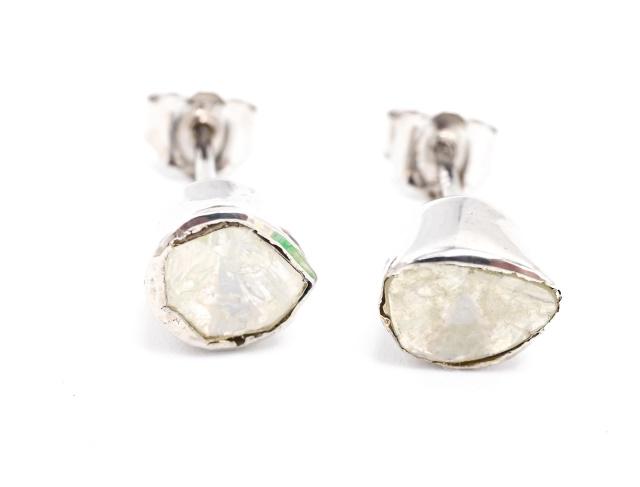 Pair Rose Cut Diamond & Sterling Silver Earrings (1 of 5)