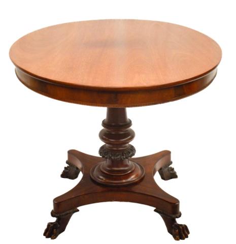 Antique Classical Empire Mahogany Tilt Top Table (1 of 4)