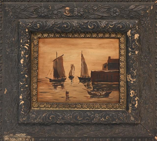 19th C. Gruyter Style Dutch Oil Painting of Ships (1 of 11)