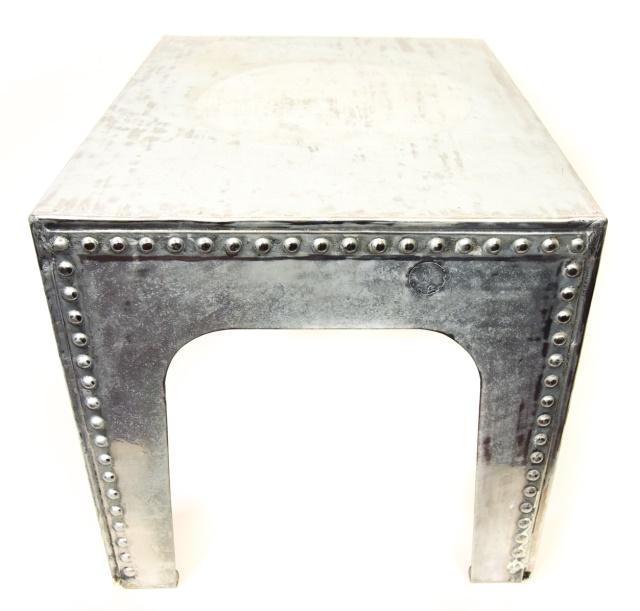 Artisan Made Galvanized Steel Side Table Nail Head (1 of 7)