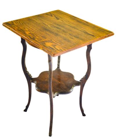 Vintage Square Oak Wood Side Table (1 of 9)