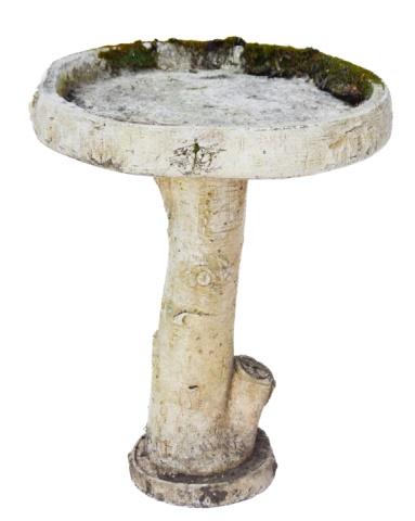 Cast Stone Faux Bois Bird Bath (1 of 7)
