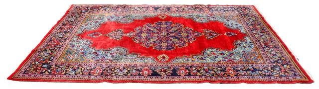 Persian Wool Hand Knotted Mahal Area Carpet (1 of 10)