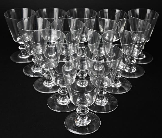 15 Baccarat France Crystal Red Wine Glasses: 12 Baccarat France Crystal Red Wine Glasses. 5 inches x 3 inches in diameter.