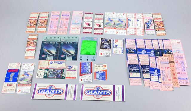 Collection 1987 Super Bowl Ticket Stubs & Baseball (1 of 10)
